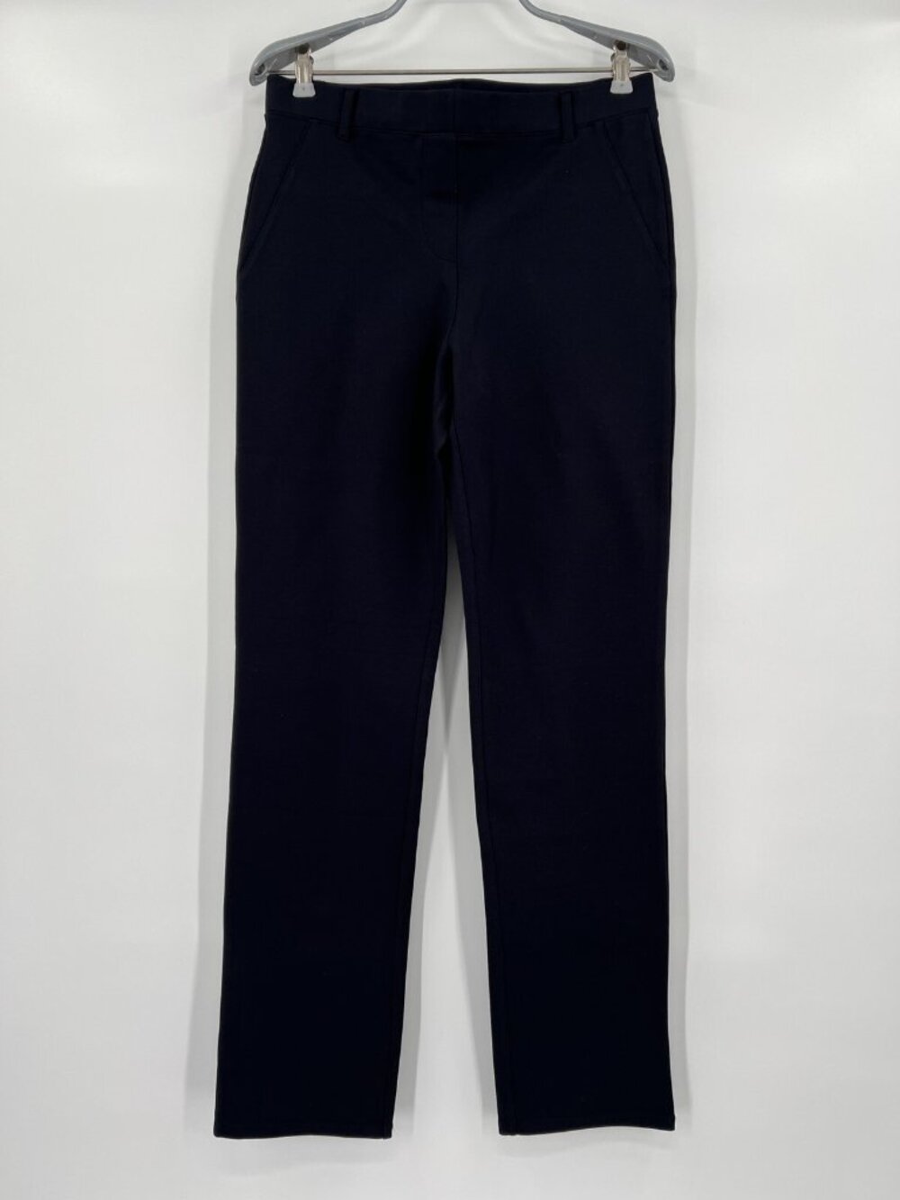 Quince Black Ponte Pants - Straight Leg - Faux Pockets - L Regular - 30" - NWT